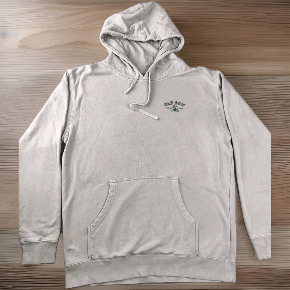 Old Row Golf Club Hoodie Mens Large Beige Golf Pullover Sweatshirt Country Club